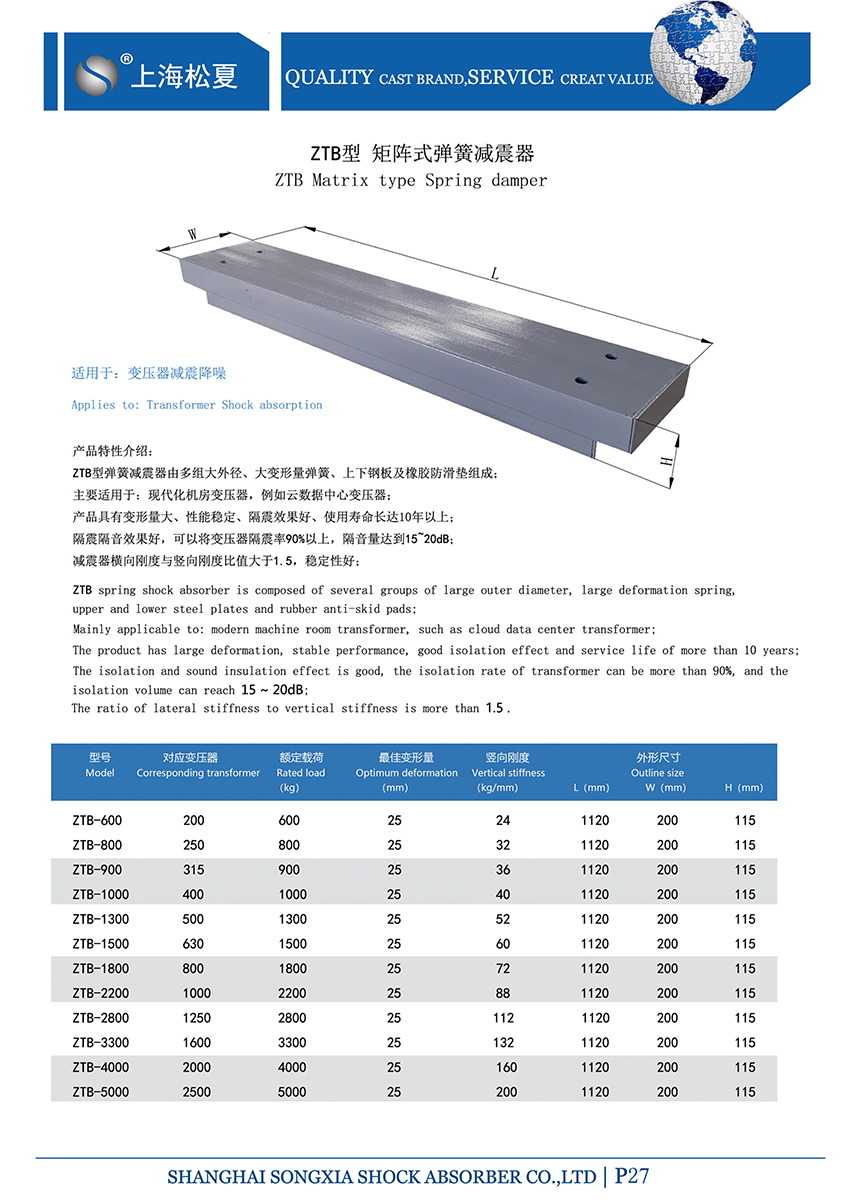 矩陣式<a href='http://www.v1614.cn' target='_blank'><u>彈簧減震器</u></a>-變壓器專用