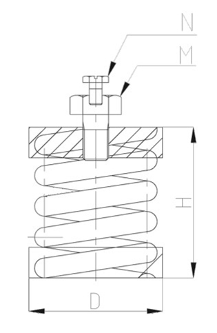 ZTH型<a href='http://www.v1614.cn' target='_blank'><u>彈簧減震器</u></a>結(jié)構(gòu)圖